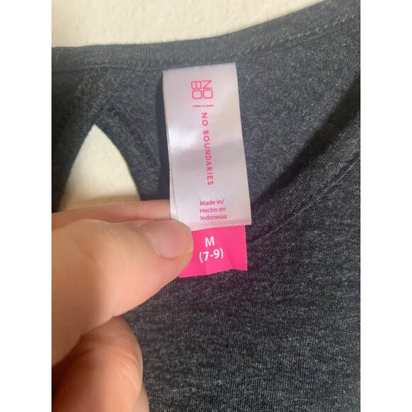 NWT No Boundaries X Back Coverup Shirt Juniors Size Medium (7/9) Gray Y2K Active - Picture 5 of 6